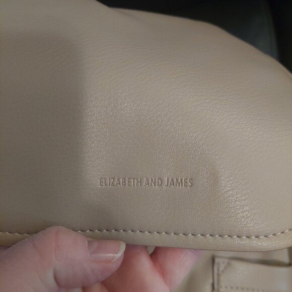 Elizabeth and James Taupe Vegan Leather Backpack Purse Minimalist Designer Bag